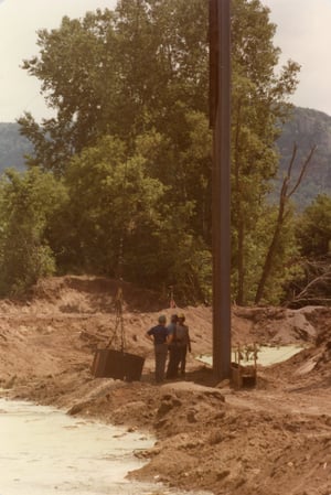 1982 Winona Floodwall Project_Roger Binsfeld, Bob Calvey, and Gary Dondlinger